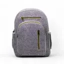 Minimalist Chevron Laptop Backpack – Stylish Cotton Canvas Travel & College Bag with Multi-Pocket Design for Men & Women 