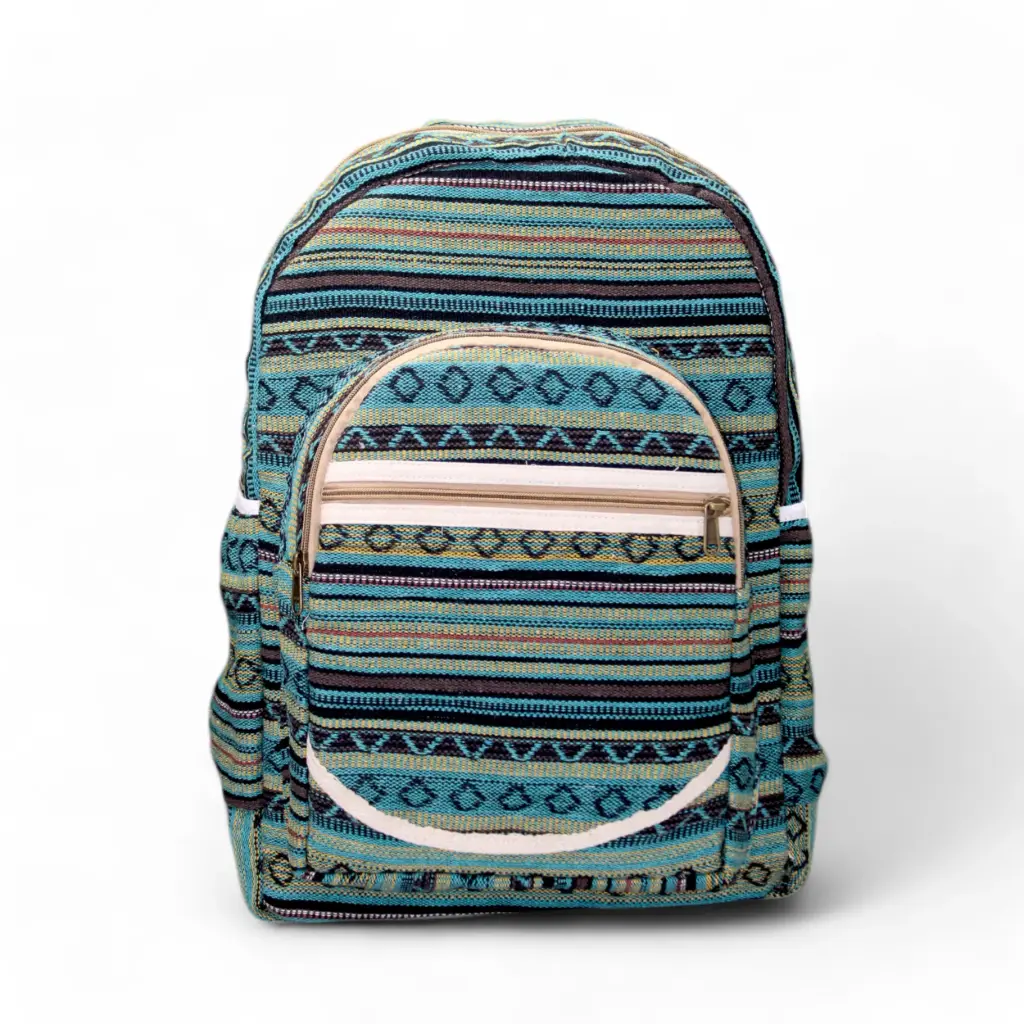 🌟 Boho-Chic Woven Backpack – Handcrafted Aztec Tribal Print | Eco-Friendly & Stylish Daypack 🌿 
