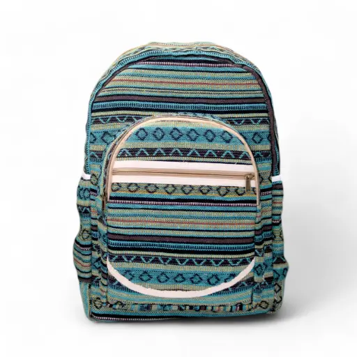 🌟 Boho-Chic Woven Backpack – Handcrafted Aztec Tribal Print | Eco-Friendly & Stylish Daypack 🌿 